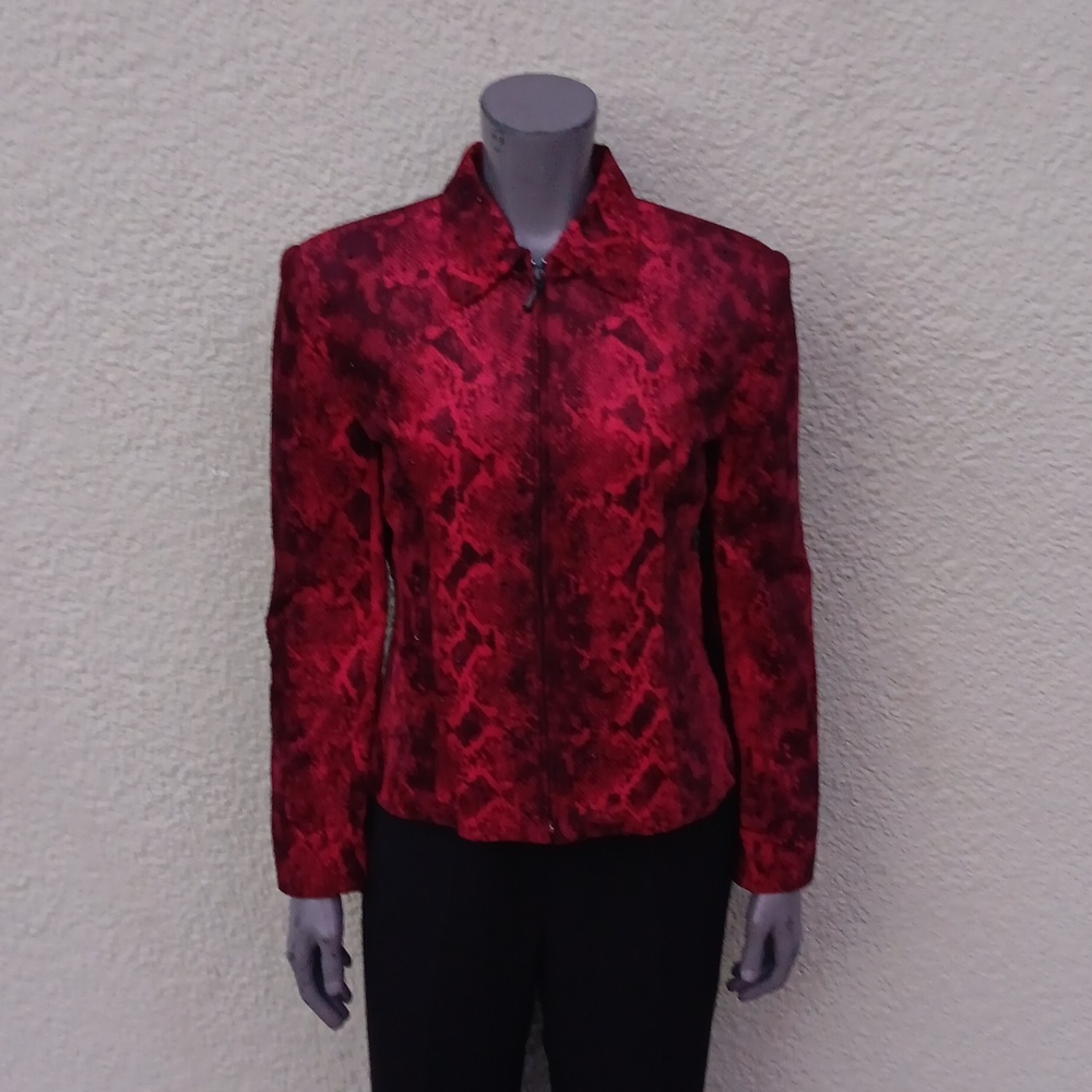 GIANCARLO FERRARI LADIES VINTAGE FULL ZIP LUX BLAZER/JACKET